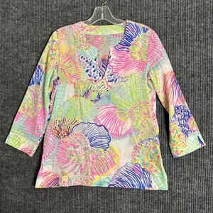 Lilly Pulitzer Womens Amelia Island Tunic Shirt Size XS Colorful Resort Cruise